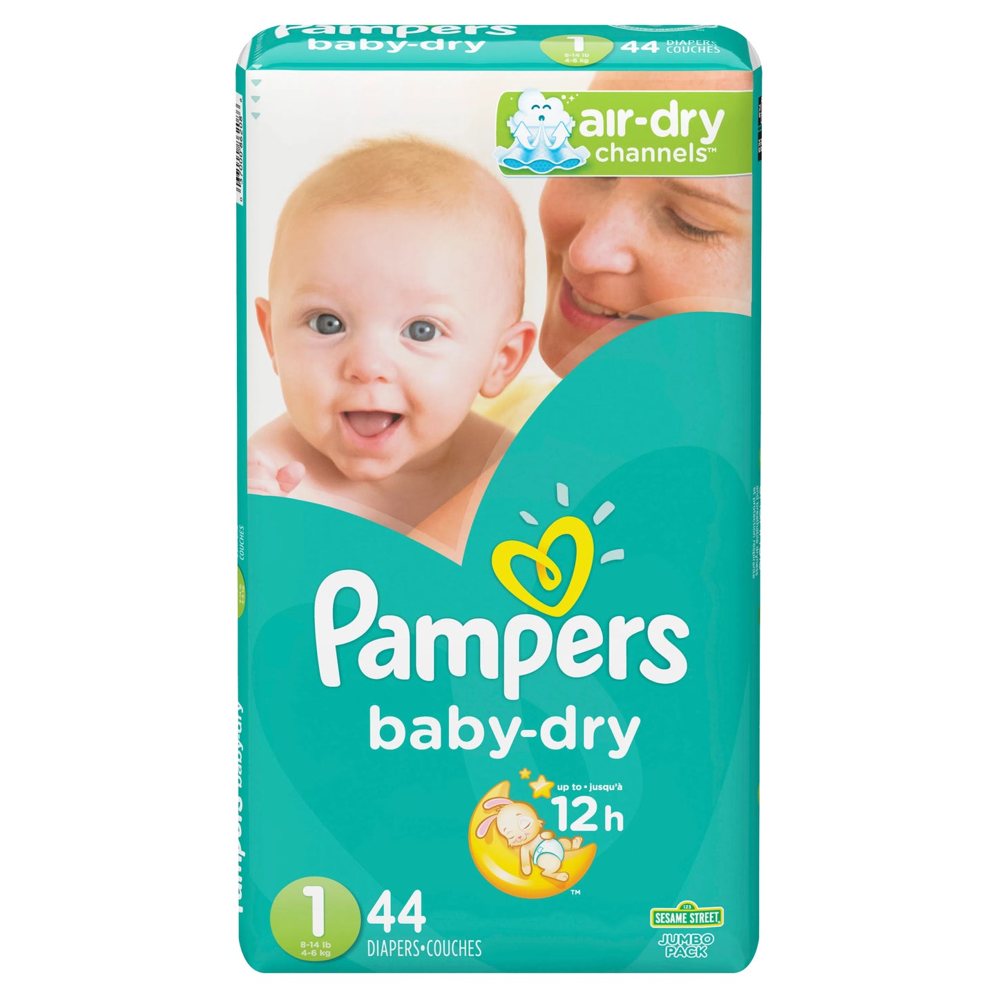 Pampers Baby Dry Diapers Size 1 Jumbo Pack 44 ea